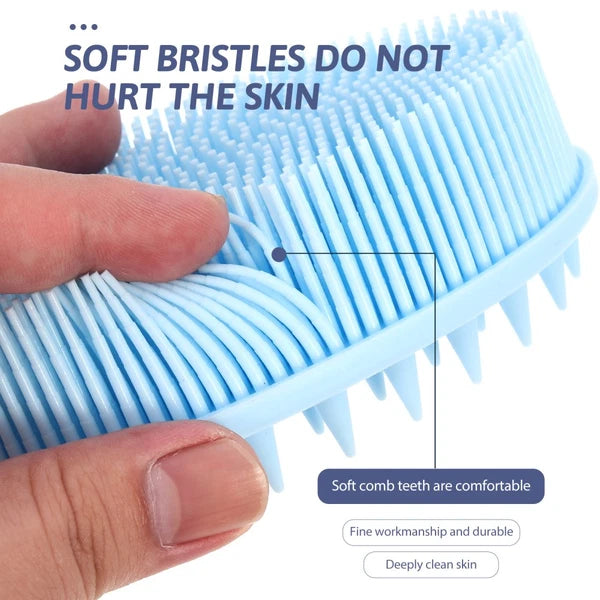 2 Count Silicone Bath Brush Body Brushes for Shower Baby Scalp Massage