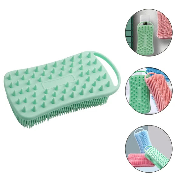 Silicone Body Scrubber Body Brush Hair Scalp Brush Dual Side Brush Silicone