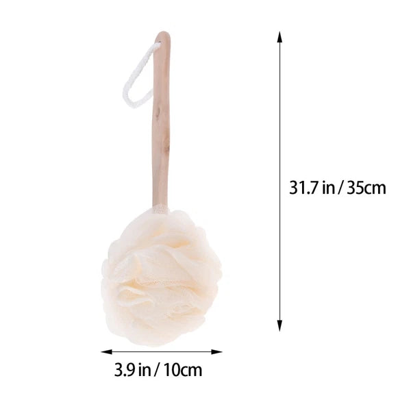 Mesh Loofah Bath Sponge Brush Long Handle Exfoliating Scrubber for