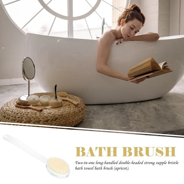 1PC Supple Bristle Shower Brush Strong Cleaning Long Handle Bath Brush Bath Tool
