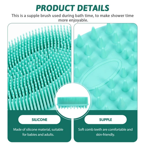 2 Pack Silicone Bath Brush Man Child Baby Adult Shower Practical