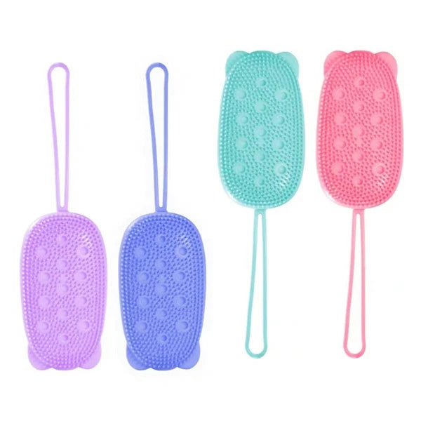 4 Pcs Silicone Bath Towel Men and Women Shower Exfoliating Brush Body