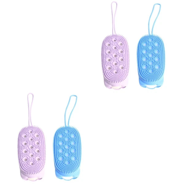 2 Pieces Bath Towel and Brush Child Man Scrubber Body Brushes for Shower