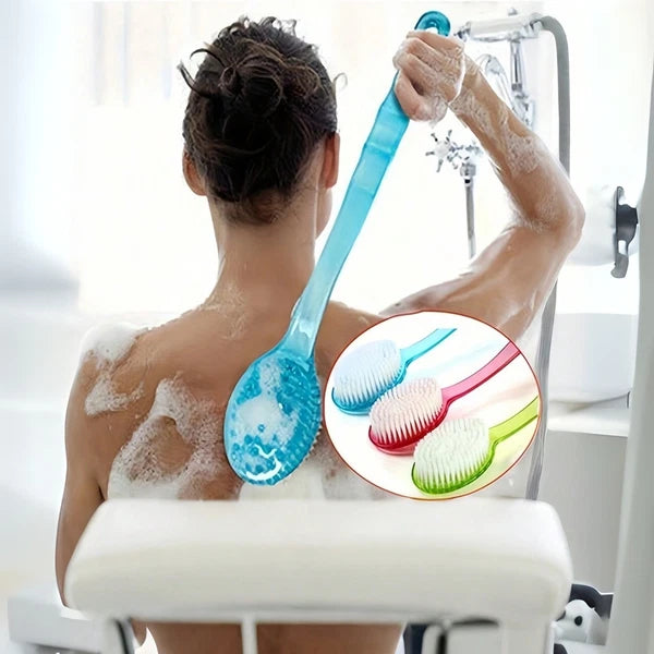 Long Handle Shower Body Bath Brush Skin Back Massage Scrubber Bathroom Tool UK