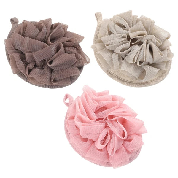 3 Pcs Bath Sponge Brush Travel Loofahs for Shower Exfoliating Scrubber
