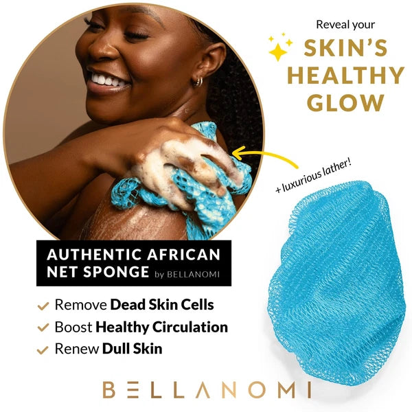 African Exfoliating Net Sponge from Nigeria 45" Long Back Scrubber