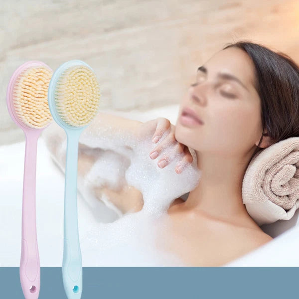 2 PCS Bath Back Cleaning Scrubber Back Loofah Brush Wet Dry Body Brush