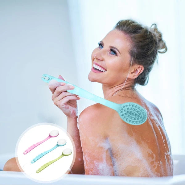 3 Pcs Long Handle Bath Brush Back Scrubber Body Massage Shower Brush