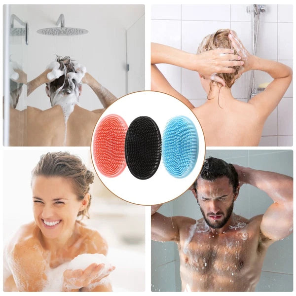 3 Pcs Shampoo Bath Brush Child Silicone Body Scrubber Shower for