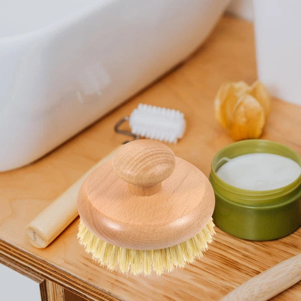 1pc Household Bath Brush Massage Brush Round-shaped Handle Cleaning Brush
