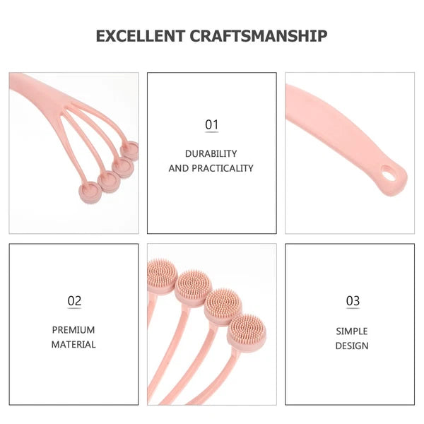 2 Pieces Exfoliating Bath Brush Back Scrubber Shower Long Handle for Body