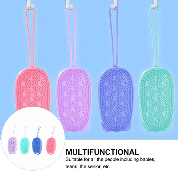 4pcs Silicone Bathing Brushes Double-sided Skin Massager Brushes Random Color