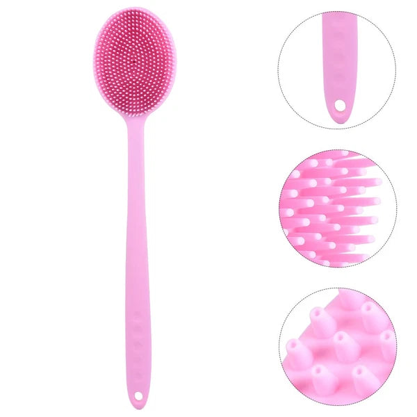 1Pc Bath Brush Silicone Bath Brush Long Handle Bathing Supplies Bath Brush