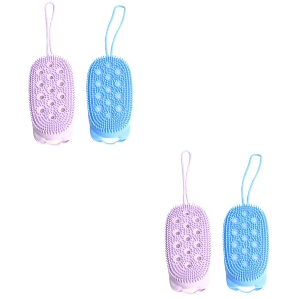 2 Pieces Bath Towel and Brush Child Man Scrubber Body Brushes for Shower