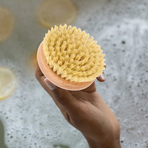 1pc Household Bath Brush Massage Brush Round-shaped Handle Cleaning Brush