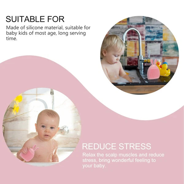 3pcs Baby Kids Exfoliating Massaging Silicone Bath Shower Shampoo Brushes