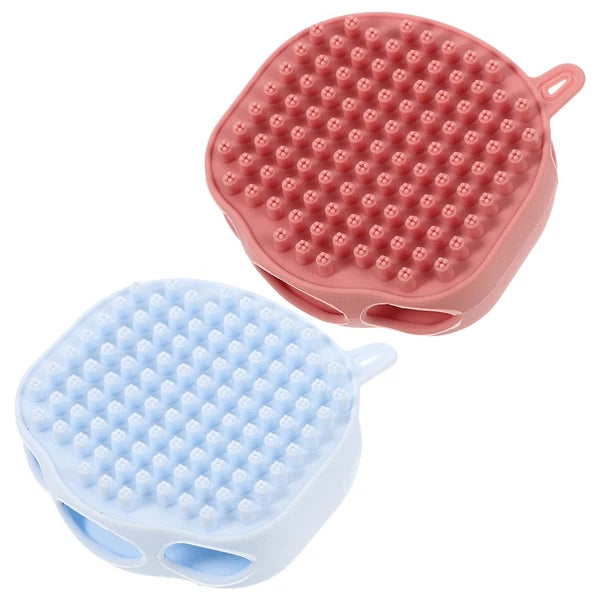 2 Pcs Shampoo Bath Brush Child Travel Silicone Body Shower Exfoliator