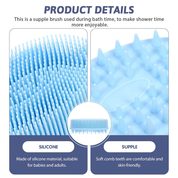 2 Count Silicone Bath Brush Body Brushes for Shower Baby Scalp Massage