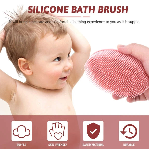 2 PCS Silicone Bath Brush Man Child Baby Hair Scrubber Scrubbers