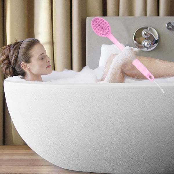 3 Pcs Long Handle Bath Brush Back Scrubber Body Massage Shower Brush