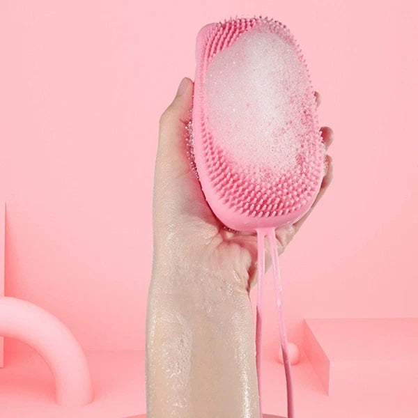 4pcs Silicone Bathing Brushes Double-sided Skin Massager Brushes Random Color