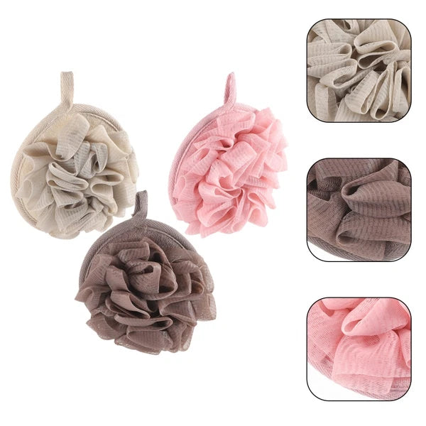 3 Pcs Bath Sponge Brush Travel Loofahs for Shower Exfoliating Scrubber