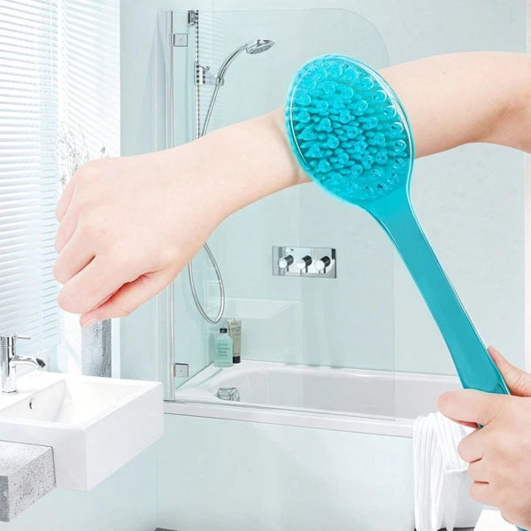 Long Handle Shower Body Bath Brush Skin Back Massage Scrubber Bathroom Tool UK