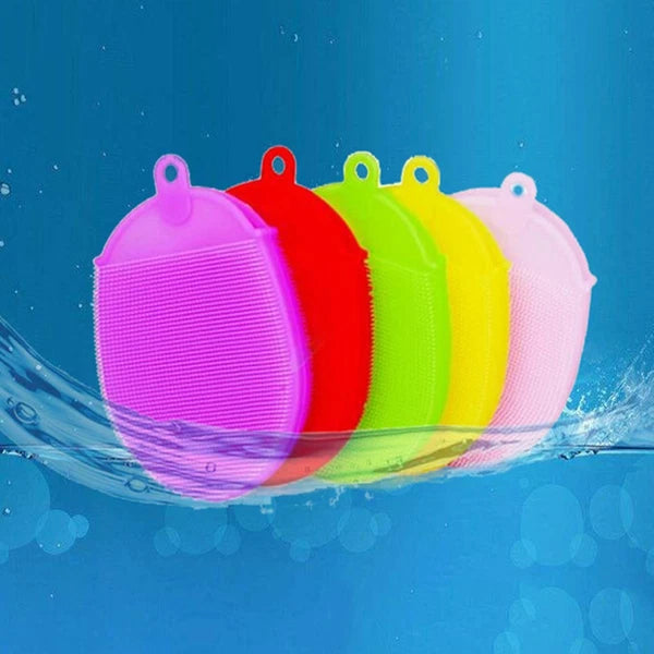 2 Pcs Silicone Bath Body Brush Silicone Bath Scrubber Exfoliating Shower Brush