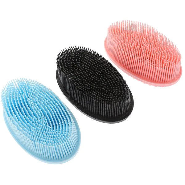 3 Pcs Shampoo Bath Brush Child Silicone Body Scrubber Shower for