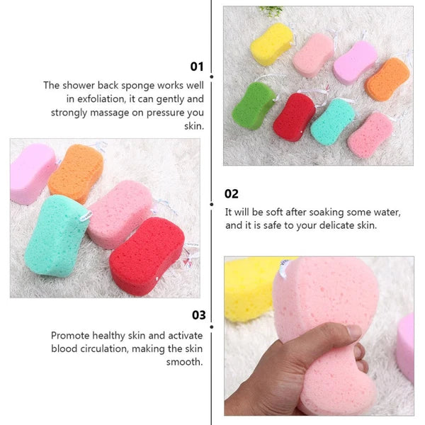 5Pcs Durable Body Bath Wipe Shower Exfoliating Sponge Body Brush Mixed Color