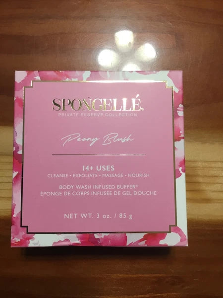 Spongelle PEONY BLUSH Buffer Flower Body Wash Infused Sponge Exfoliate 3oz New