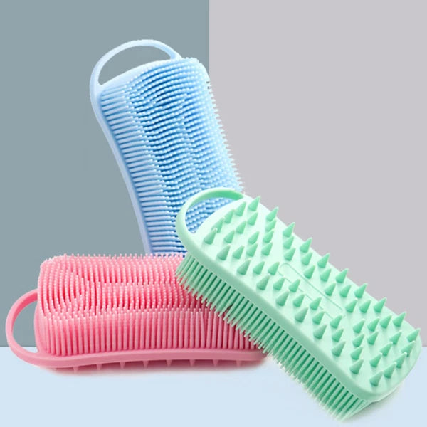 Silicone Body Scrubber Body Brush Hair Scalp Brush Dual Side Brush Silicone