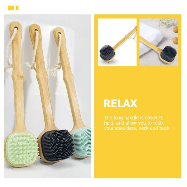 Bath Brush Miss Man Back Scrubbing Silicone Body Scrubber with Handle