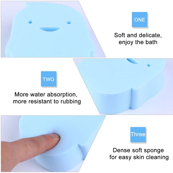 2 Pcs Baby Bath Sponge Infant Shower Rubbing Scrubber Body Bath Brush PVA
