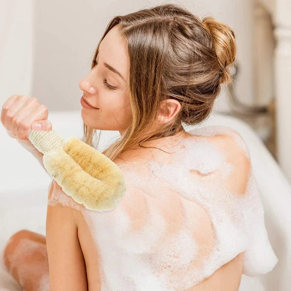 Sisal Shower Brush Body Scrubber Exfoliator Handheld Bath Exfoliating Back
