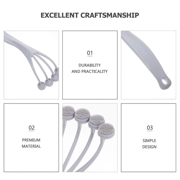 4 Pack Exfoliating Bath Brush Back Scrubber for Shower Cleaning Massage