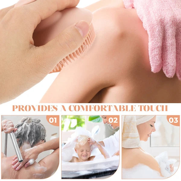 Bath Brush Exfoliating for Scrub Shower Portable Silicone
