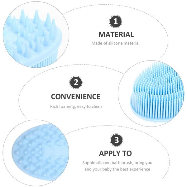 2 Pcs Bath Silicone Body Scrubber with Handle Brushes for Shower