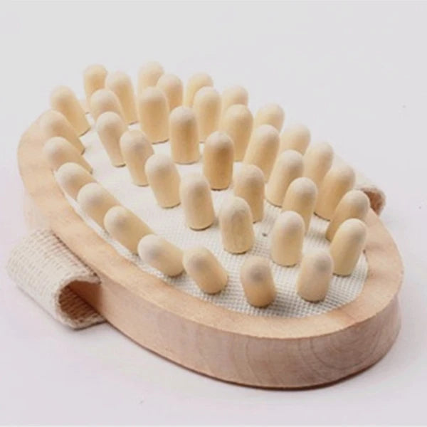 Body Massage Bath Brush Wooden Massage Round Bath Bathroom Accessories (