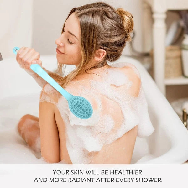 3 Pcs Long Handle Bath Brush Back Scrubber Body Massage Shower Brush