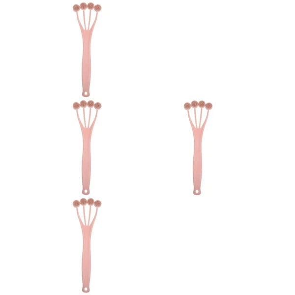 4 Pack Exfoliating Bath Brush Body Scrubber for Shower Long Handle