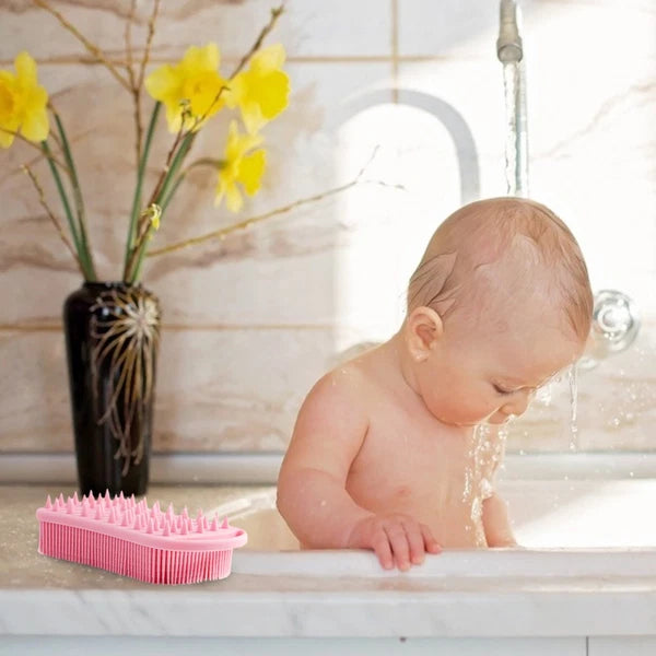 Portable Baby Bath Brush Household Bath Massage Brush Silicone Baby Shampoo