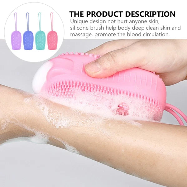 4 Pcs Silicone Bath Towel Men and Women Shower Exfoliating Brush Body