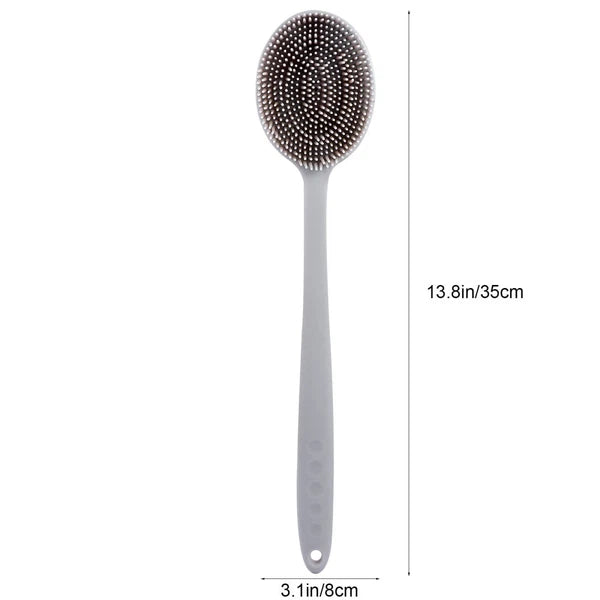 1Pc Bath Brush Silicone Bath Brush Long Handle Shower Brush Bathing Supplies