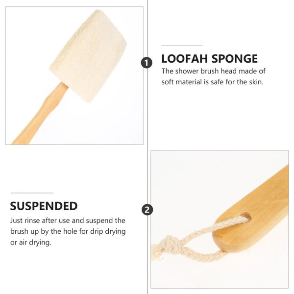 Wooden Handle Exfoliating Bath Brush Shower Loofah Brush Bath Body Brush