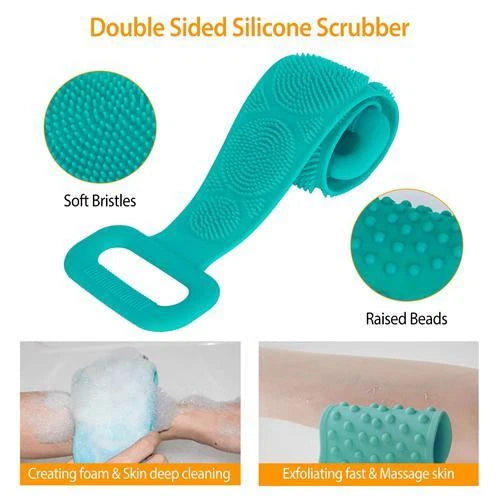 Silicone Back Scrubber Belt for Shower Exfoliating Foaming Body