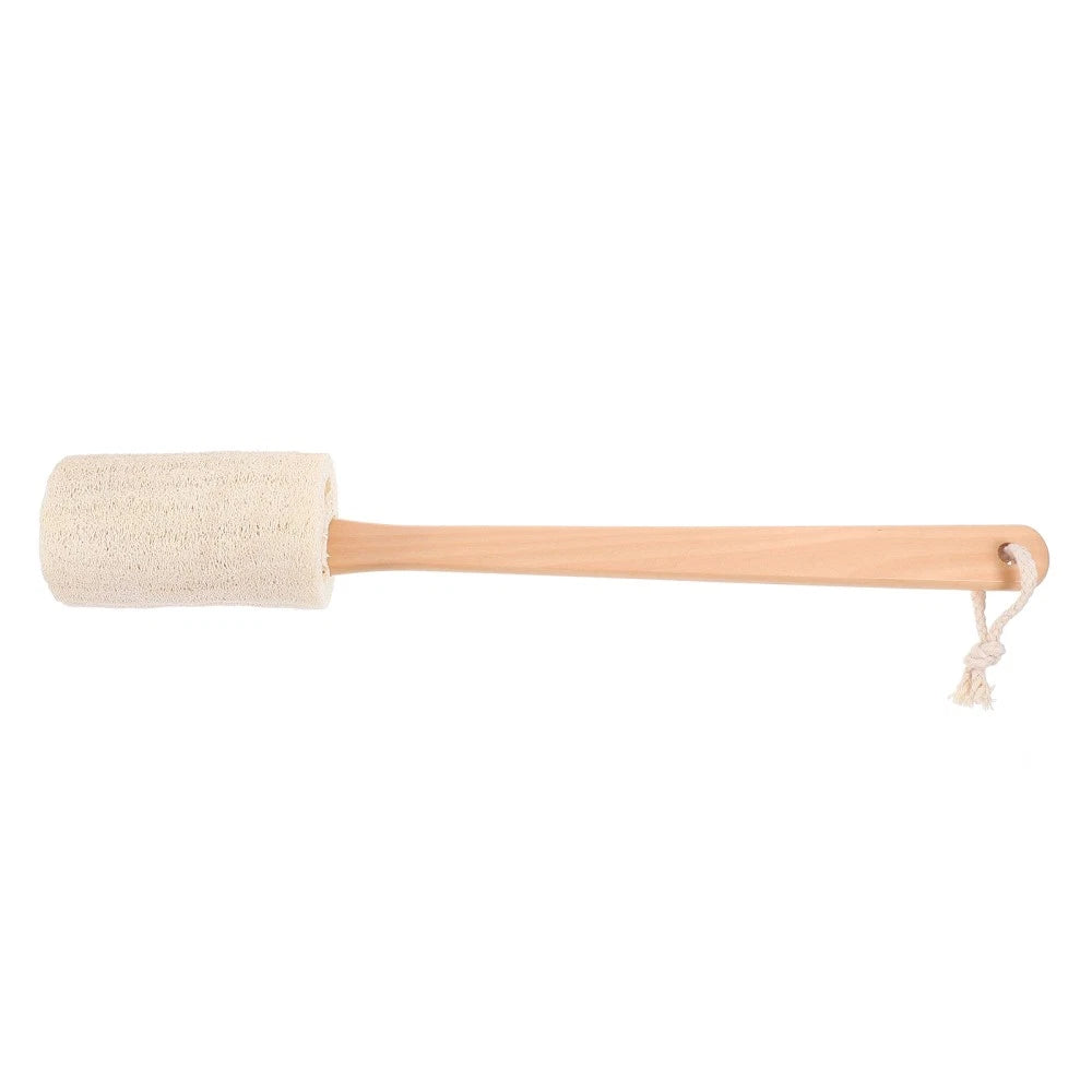 Loofah Bath Brush with Wooden Handle for Exfoliating Skin
