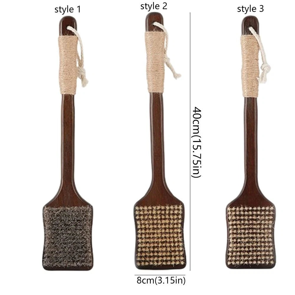 Ergonomic Massage Brush Wood Bath Exfoliating Brush  Skin Cleanser