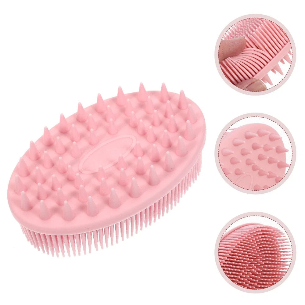 2 PCS Silicone Bath Brush Man Child Baby Hair Scrubber Scrubbers