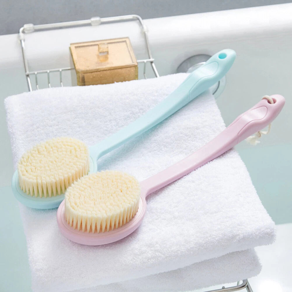 2 PCS Bath Back Cleaning Scrubber Back Loofah Brush Wet Dry Body Brush